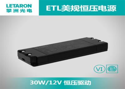 Over Load Protection 30w 12v Led Driver Black Color For Bathroom Lighting