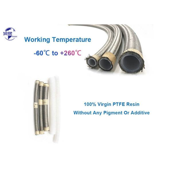 Convoluted SAE 100 R14 PTFE Lined Flexible Hose with Stainless Steel Braid
