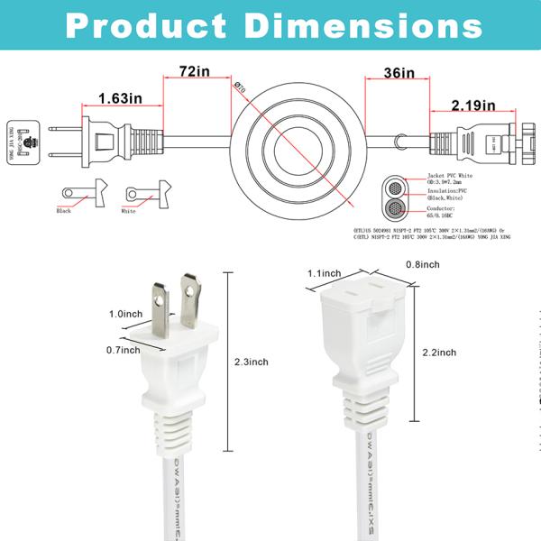NEMA 1-15P Extension Cord with Foot Pedal Switch for Lamps
