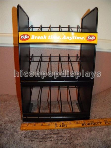 Custom Brand Black Metal Display Rack / Countertop Coffee Cup Display Rack 3 - Tier