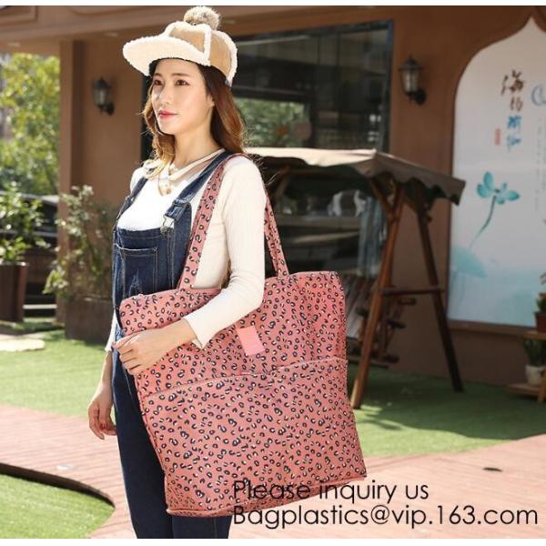 Pink Color Nylon Waterproof Handbag Large Capacity Carry-on Bag Durable Multifunction Bag Portable Women Bag
