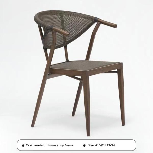 Outdoor Dining Table And Stackable Chair Set Modern Design Restaurant PE Rattan Coffee Table