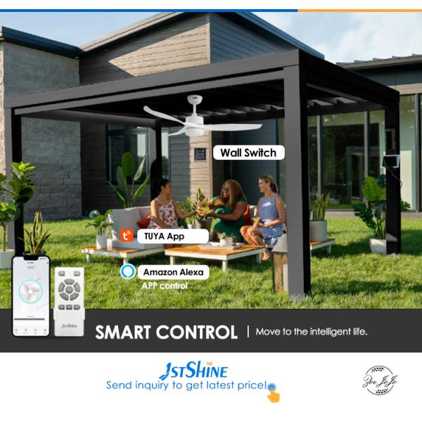 Fã de teto branco do diodo emissor de luz de 3 lâminas plásticas, fã de teto impermeável com o motor leve da C.C.