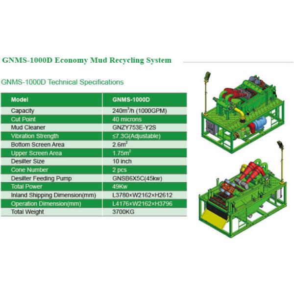 GNMS-1000D mud recycling system,economy mud recycling system, 1000GPM mud recycling system