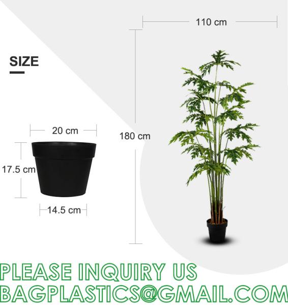 Artificial Trees for Home Decor Plants Large Artificial Tree Branch Green Leaves Real Touch Fake Papaya Tree