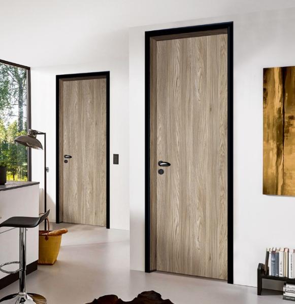 Aluminum Frame Melamine HPL Flat Panel hollow Door for house sale