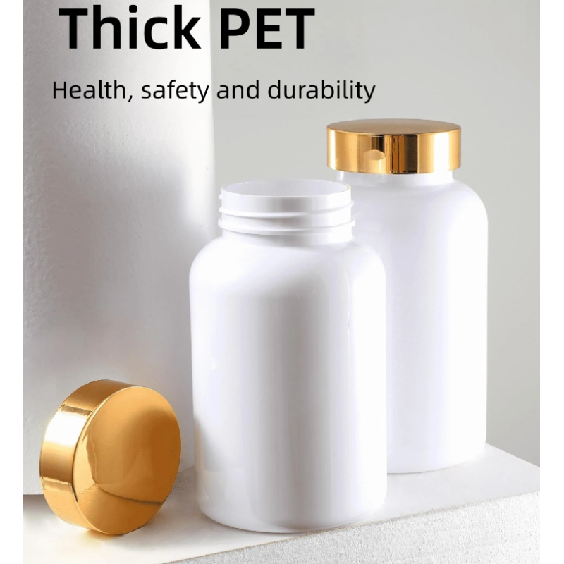 Custom Factory Food Grade 140-300ml White Pet Plastic Supplement Pill Capsule Tablet Chewing Gum Bottles With Flip Top God Cap