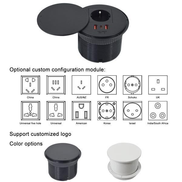 Офисная мебель круглый EU розетка & 2 USB a+ 1c для дивана кофейный стол зарядная станция