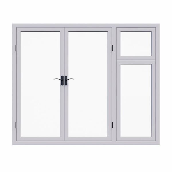 EPDM Double Sealing System Casement Windows With Blinds Plastic Window Frame White