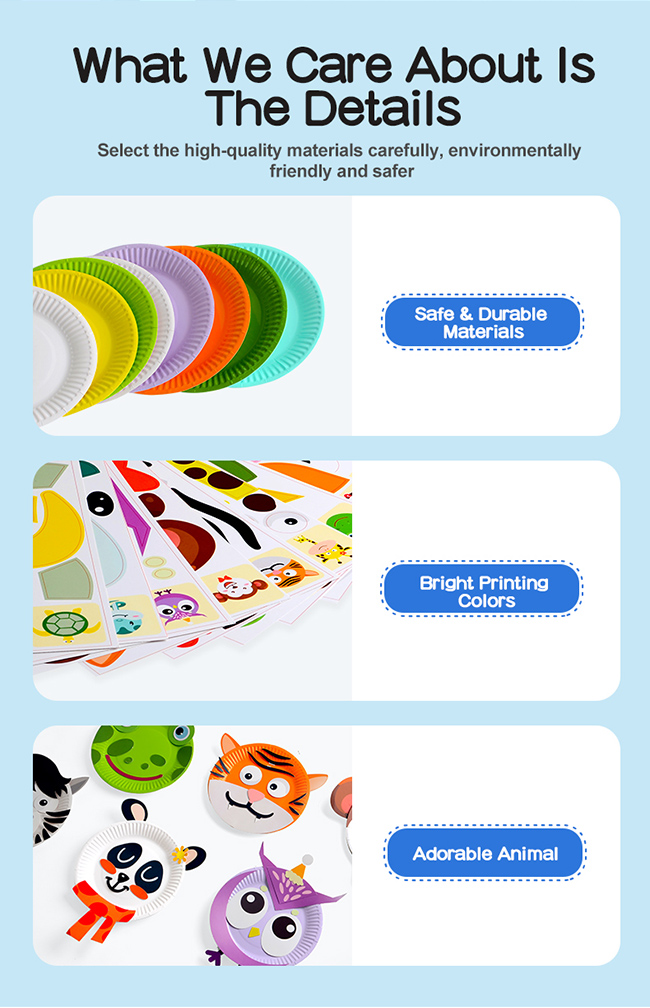 Творческое животное DIY производит набор бумажной тарелки на Preschool 3-8 лет детей