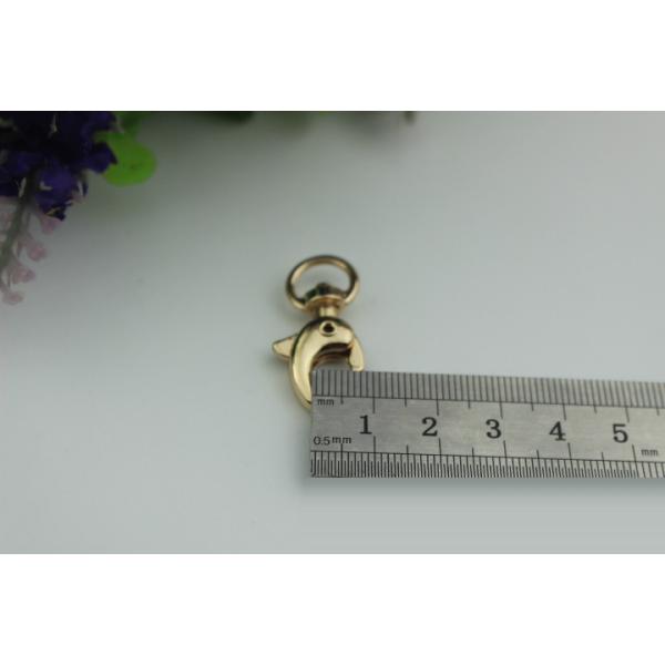 Round shape bottom zinc alloy light gold metal lobster claw snap hook for handbag