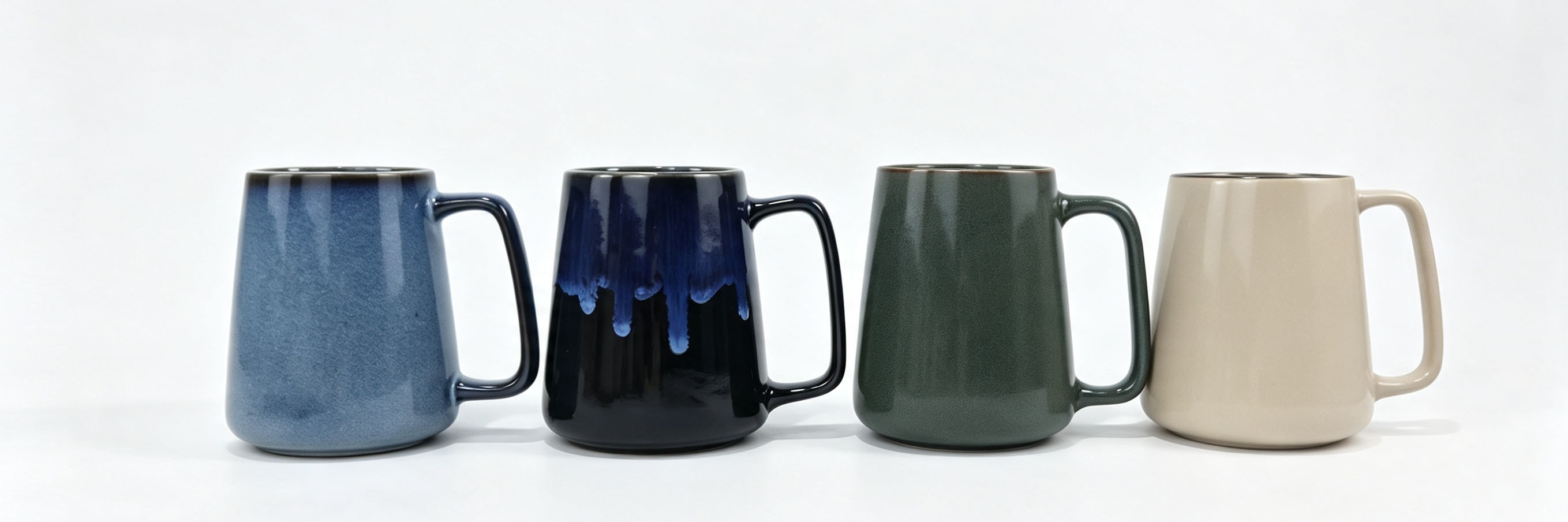 4 Pack Reactive Glaze Ceramic Coffee Mugs
