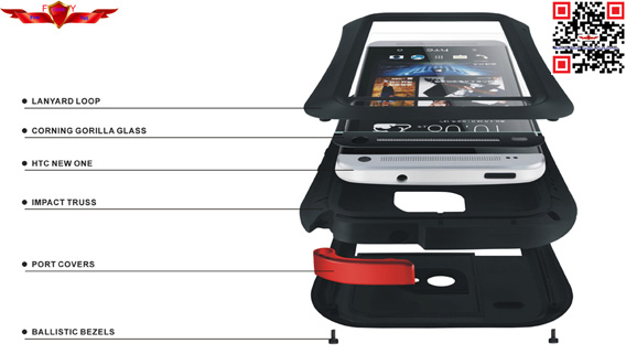 New Aluminum Dirtproof/Shockproof/Waterproof Case For HTC NEW ONE Multi Color High Quality