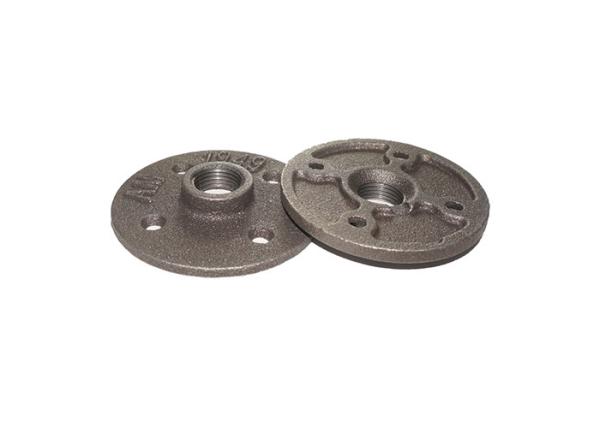 Customized Npt Black Malleable Iron Flange 1 2 Inch Floor Flange Casting Technics