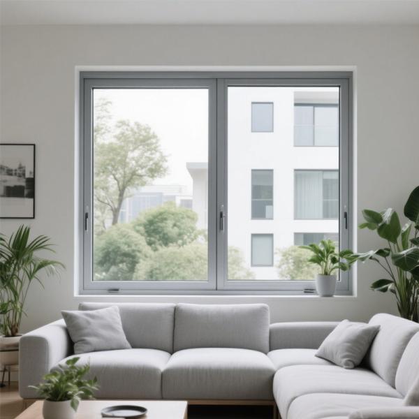 Fenêtre coulissante en aluminium sur mesure, cadre de 1,2 mm, design moderne