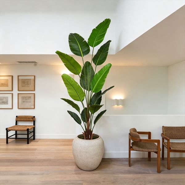 Wholesale Artificial Plants Simulation Traveler's Banana Tree with Natural Palm Fiber Bark | Factory Direct Faux Tropical Greenery for Commercial Landscape