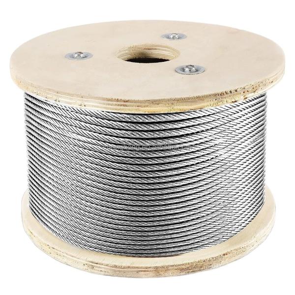 Type 316 câbles en acier inoxydable pour rails de pont matériel 250FT T316 câble d'avion 7x7/1x19/7x19 câble