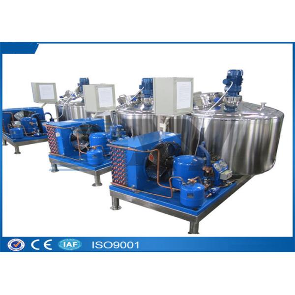 1000L 10000L Milk Cooling Equipment / Stainless Steel Mixing Tanks With Motor ABB Siemens