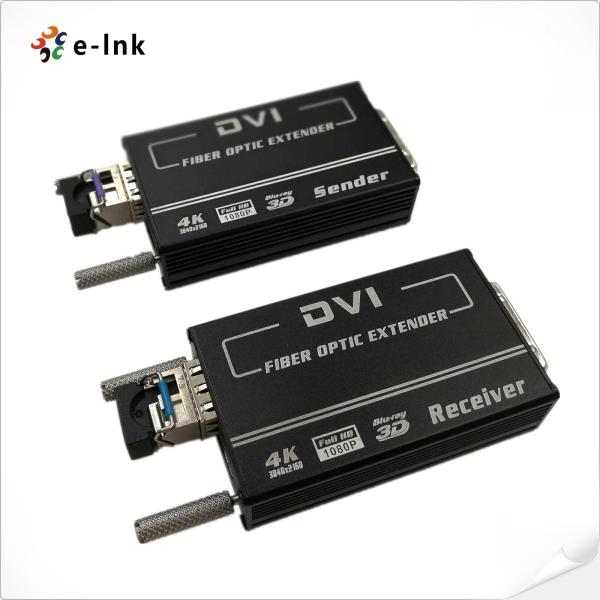Mini 4K DVI Fiber Transceiver 300m MM Auto EDID HDMI 1.4 Support for UHD Signal