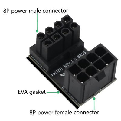 Homem de ATX 8 Pin Female To 8pin adaptador angular de 180 graus para a placa gráfica dos Desktops