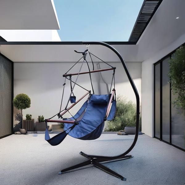 Modern  GOURD Outdoor Hammock Chair Stand With Luxury Padded Cushion Max Weight 330 Lbs