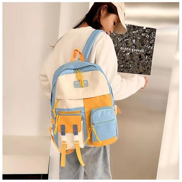 Canvas Backpack School Bag Sets Waterproof Travel Teenagers Backpacks