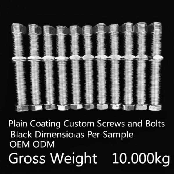 Tornos y tornillos personalizados con revestimiento negro Dimensión por muestra OEM ODM paquete Peso bruto 10.000kg