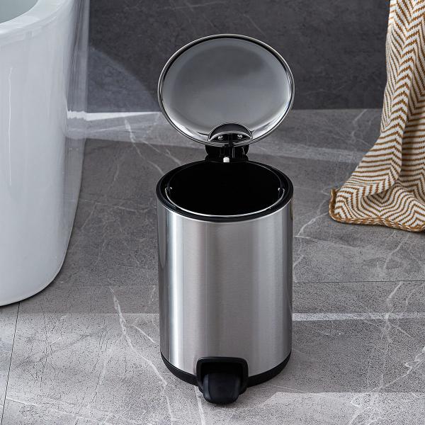 Cisterna de lixo de aço inoxidável pedal 3L 5L 12L 20L 30L para casa cozinha de banheiro