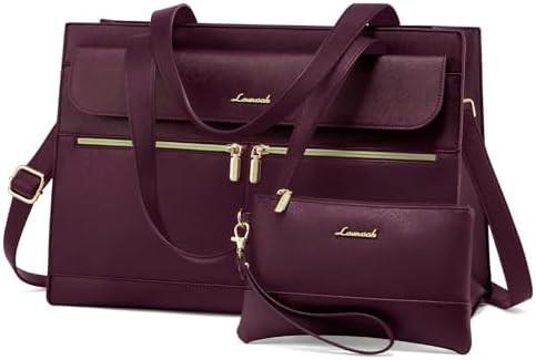 LOVEVOOK LAPTOP BAG FOR WOMEN 15.6 INCH LAPTOP TOTE WORK BAG PROFESSIONAL LEATHER COMPUTER BRIEFCASE WATERPROOF BUSINESS