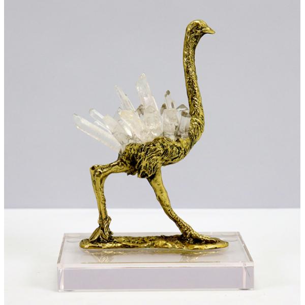 Home Decoration Copper Ostrich sculpture TableTop Crafts