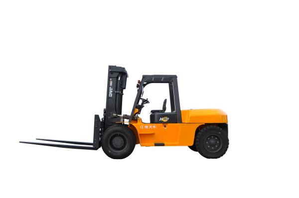 JAC 10 Ton Diesel Forklift , Large Capacity Counterbalance Forklifts , Heavy Equipment Forklift , Red Or Orange Color