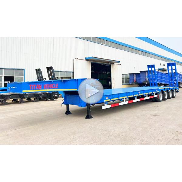 TITAN 4 Axle 100 Tons Semi Lowbed Trailer Low Bed Truck Lowboy Lowloader Trailer for Sale