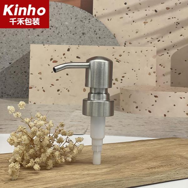Empty Cosmetic Metal Soap Lotion Bottle Pump Polished 304 Stainless Steel Brush