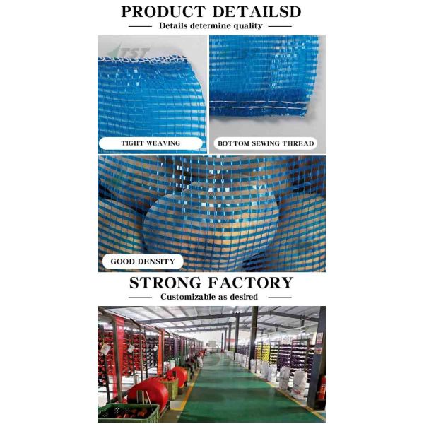 Blue 20KG Tubular Mesh Bag Sack For Package Potato Net Bag Customized Sizes