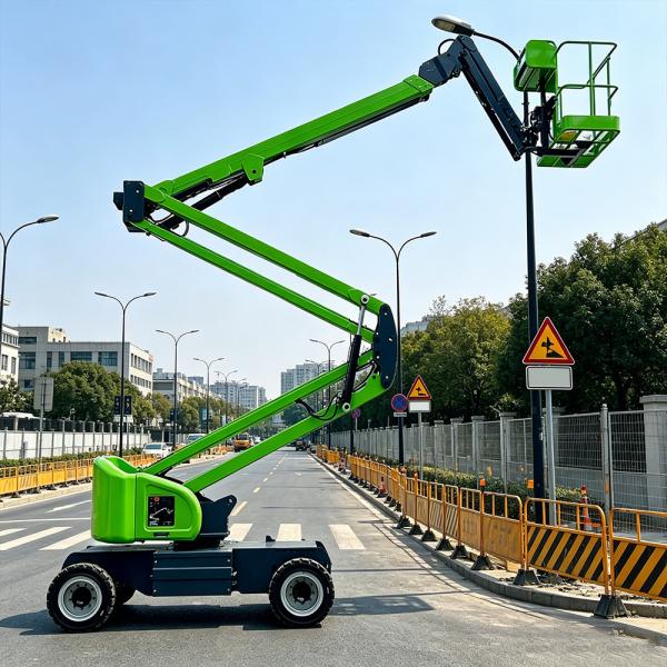 14m 16m 18m Diesel Articulating Zoom Boom Lift Platform 230kg For Bridge Maintenance