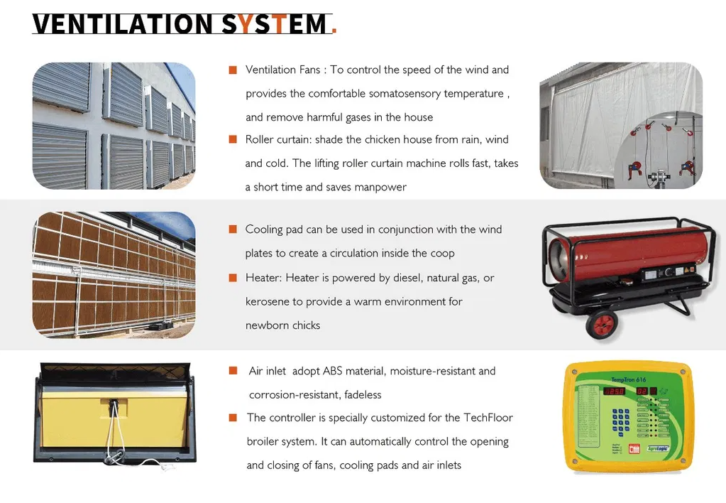 Broiler Farming Floor Raising System with Automatic Feeding Pans and Corrosion-Resistant Nipple Drinkers for Humidity Control