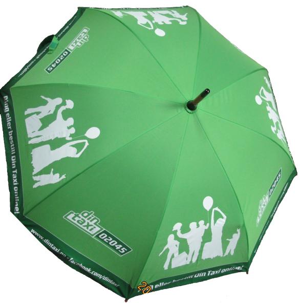 Standard umbrella with J-shaped wooden handle