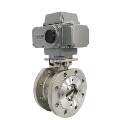 DIN Metal Seat Ball Valve With Electric Actuator 250 Degree Temperature Steam