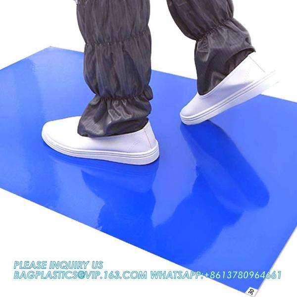 Sticky Mats For Cleanrooms, Walk Off Tacky Mats For Construction Home Pets Warehouse Garage 24X36 Blue