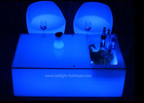 Mobile KTV Decoration LED Light Furniture Colors Changeable With Glass Top