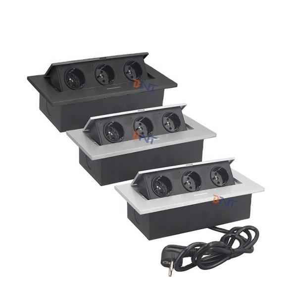 Multimedia round corner conference pop up table power socket outlet
