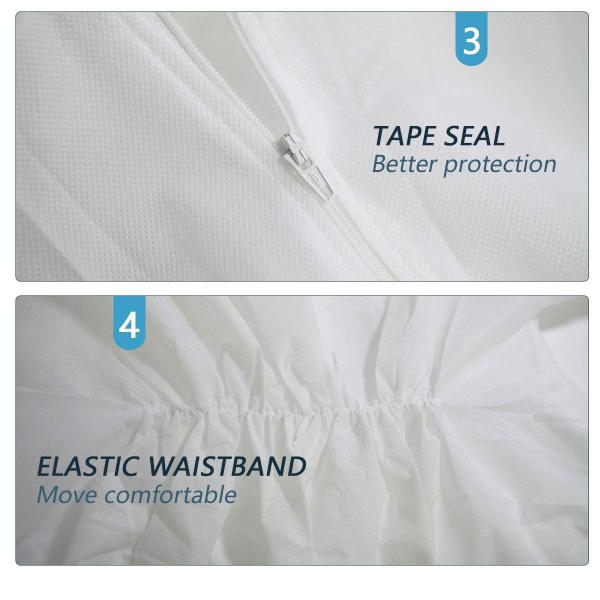 Костюм Hazmat прочных Microporous устранимых хирургических Coveralls устранимый с клобуком