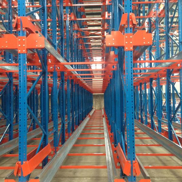 Q235B Steel Warehouse Automatic Radio Shuttle Pallet Racking With Crane System