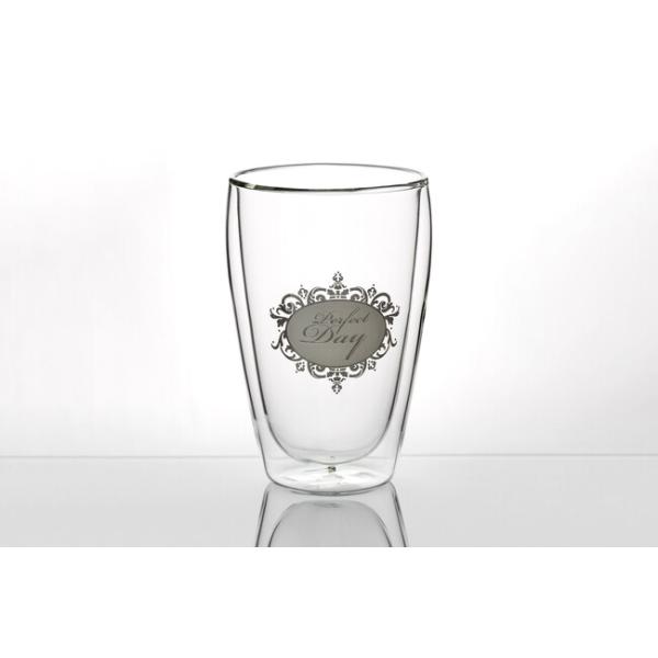 Clear Insulated Double Wall Drinking Glass 12oz Clear Heat Resistant Tumbler 340ml