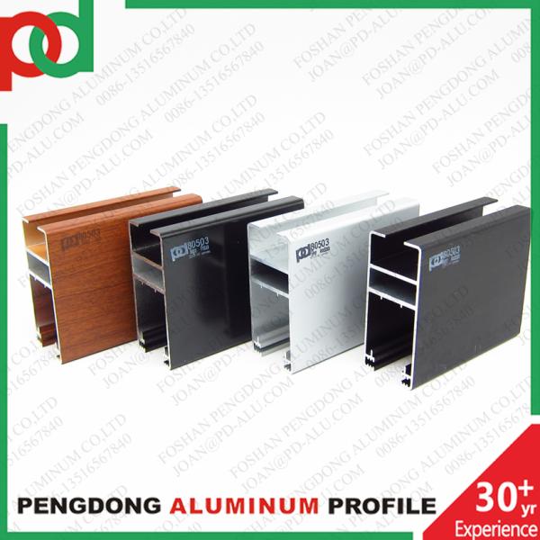 Temper T5 Square Aluminium Profiles For Windows And Doors MP 80 Mate Black Wooden Touch Profile Aluminum