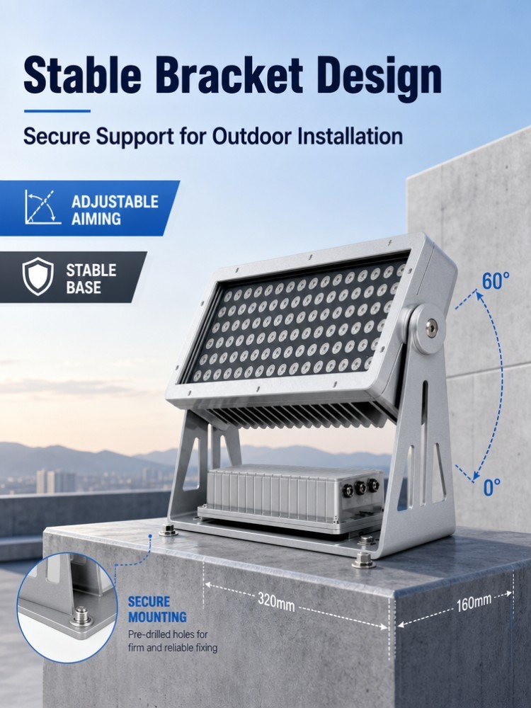 Rectangular IP67 Waterproof LED Stadium Flood Light 300W 3000K Outdoor Building Facade Light