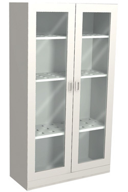 All Steel Medicine Storage Cabinet Heavy Duty Chemical Storage Cupboard With Glass Door