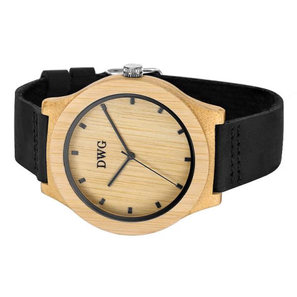 Portable Handcrafted Original Wood Watch , Auto Date Miyota Quartz Watch