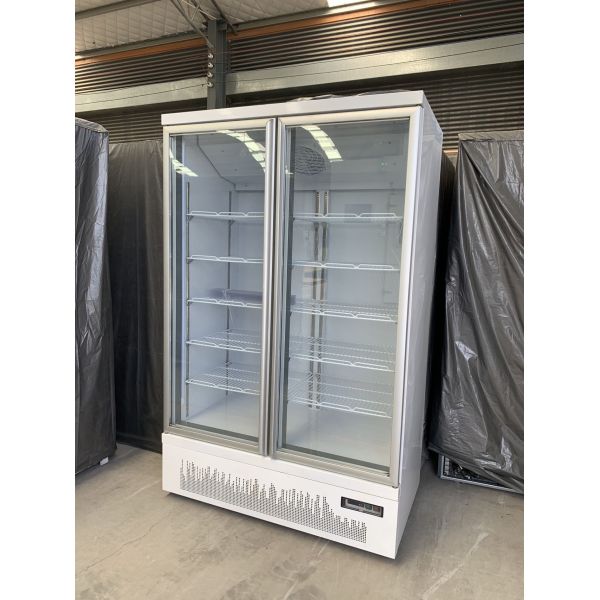 Commercial Upright Fridge 2 Glass Door Reach In Refrigerator Commercial Beverage Cooler