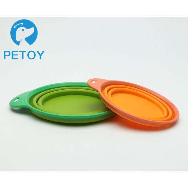 Commercial Foldable Plastic Pet Bowls / Collapsible Dog Bowl Silicone